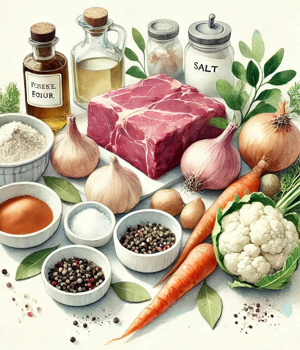 Beef and Sweet Potato Stew Ingredients