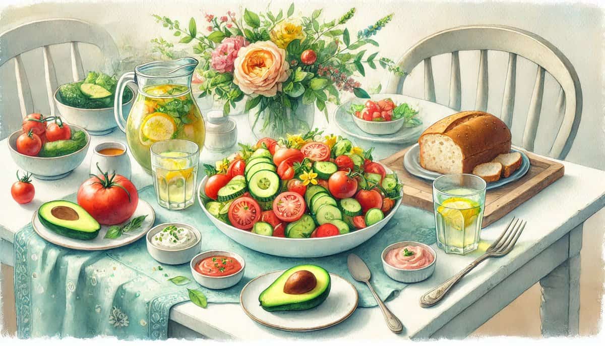 Tomato Cucumber Avocado Salad