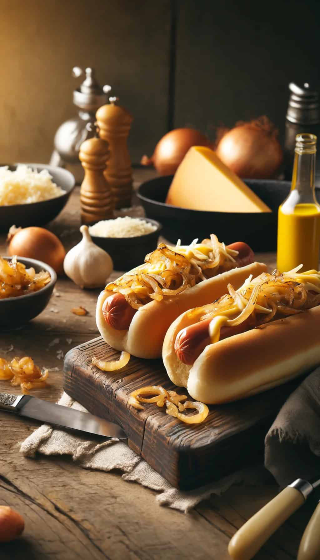 French Onion Hot Dogs