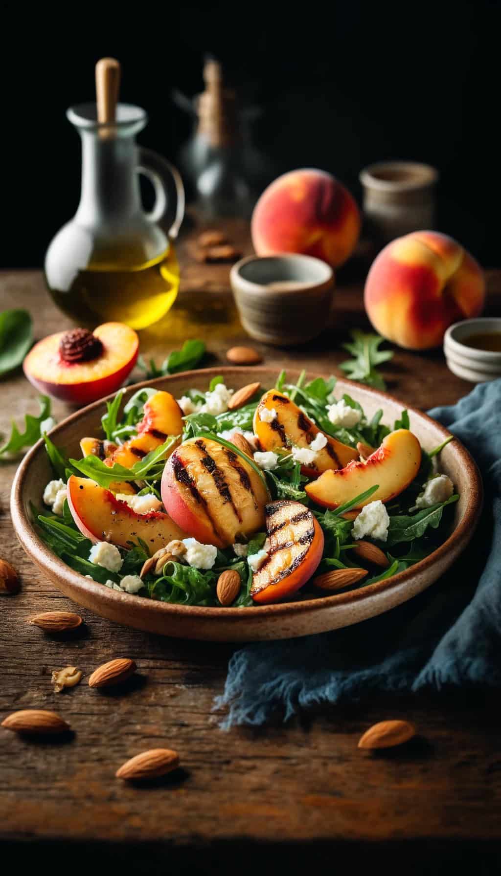 Grilled Peach and Goat Cheese Salad