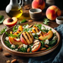 Grilled Peach and Goat Cheese Salad