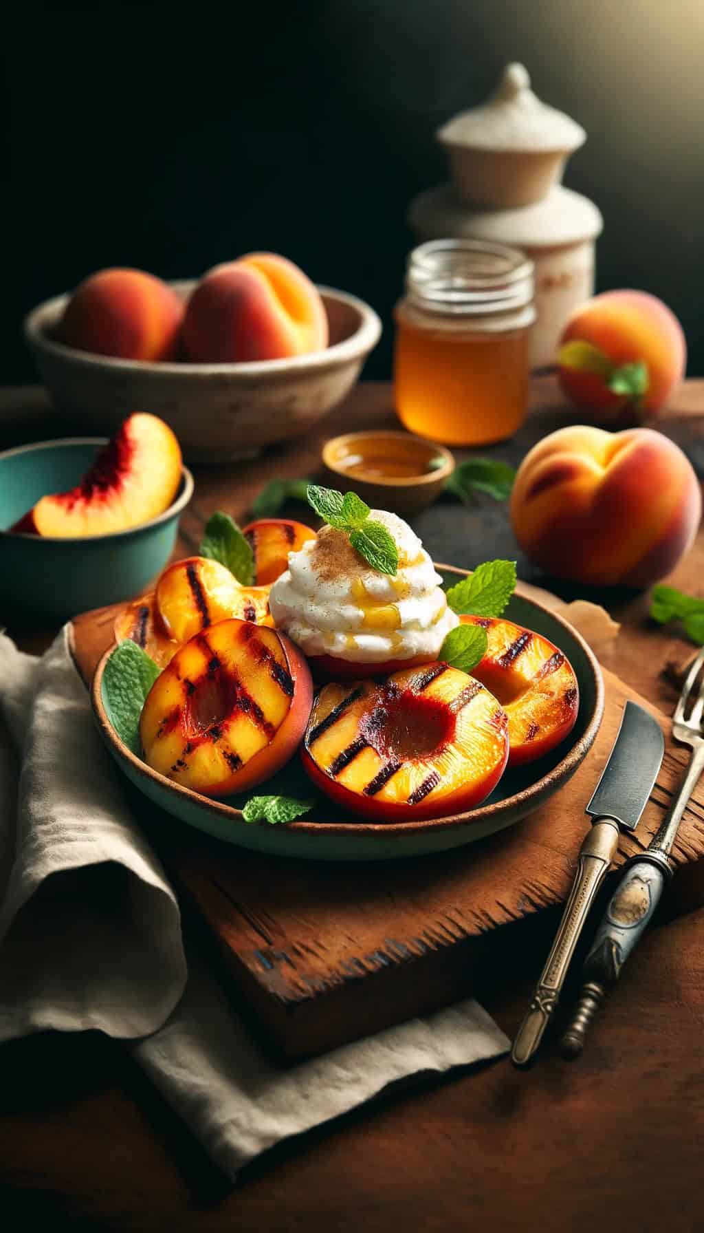 Grilled Peaches with Mascarpone