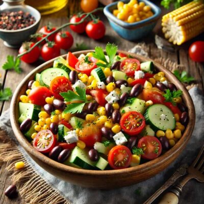 Mediterranean Corn and Black Bean Salad