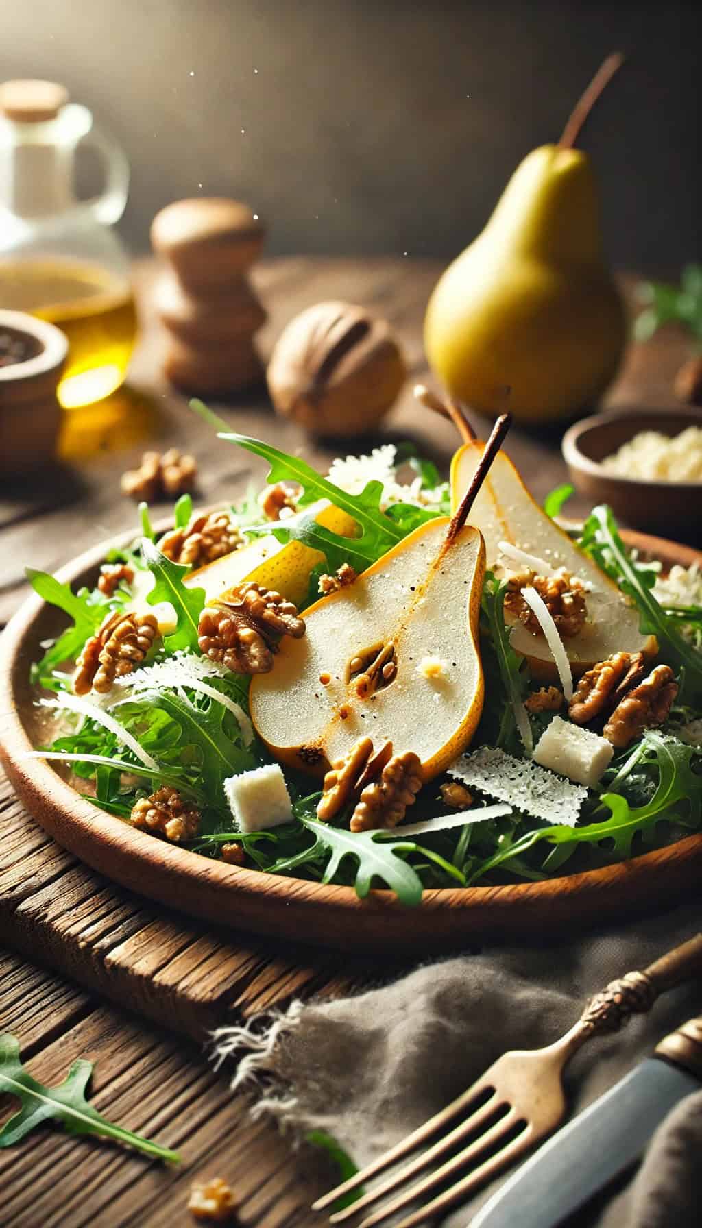 Arugula and Pear Salad with Candied Walnuts