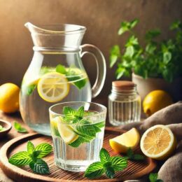 Lemon Water with Fresh Mint