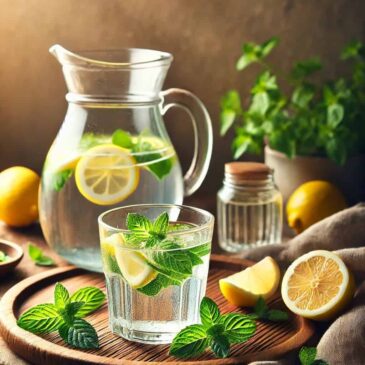 Lemon Water with Fresh Mint